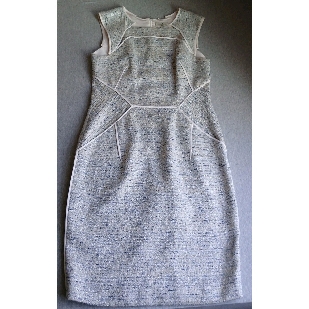 J Mendel Paris Dress 12 Tweed Sheath Knee Length Retro Jackie O Designer USA